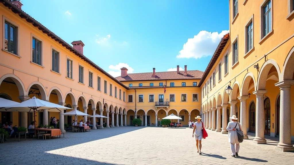 Historic Telč town square with Renaissance architecture